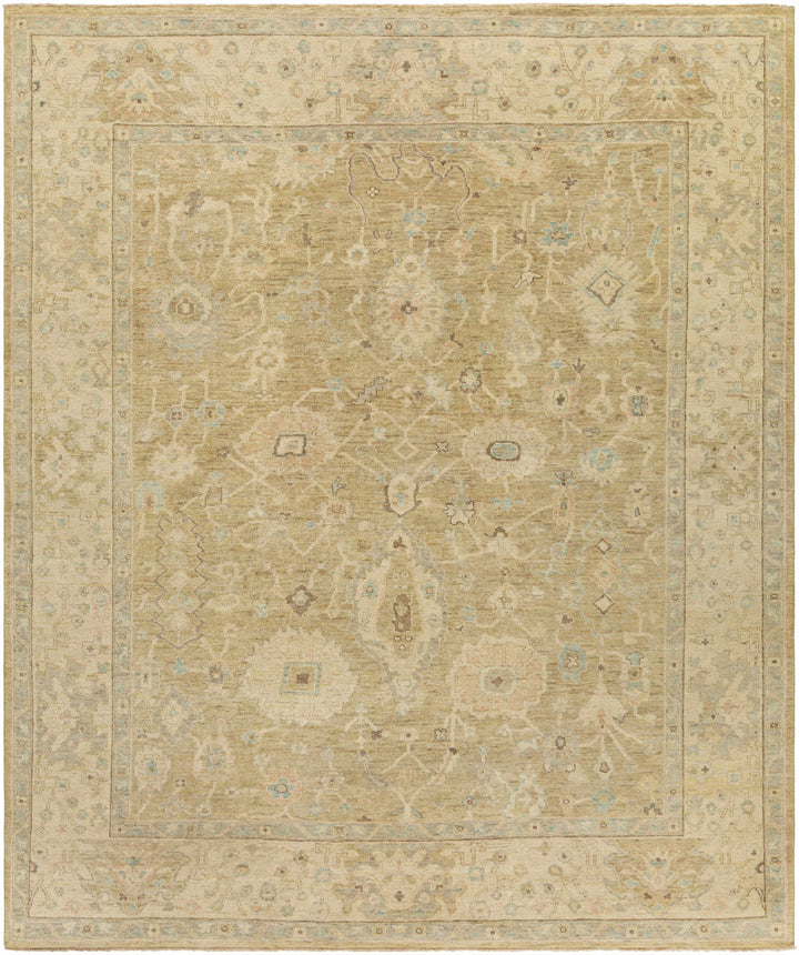 Karalee Beige Traditional Oushak Design Hand Knotted Area Rug