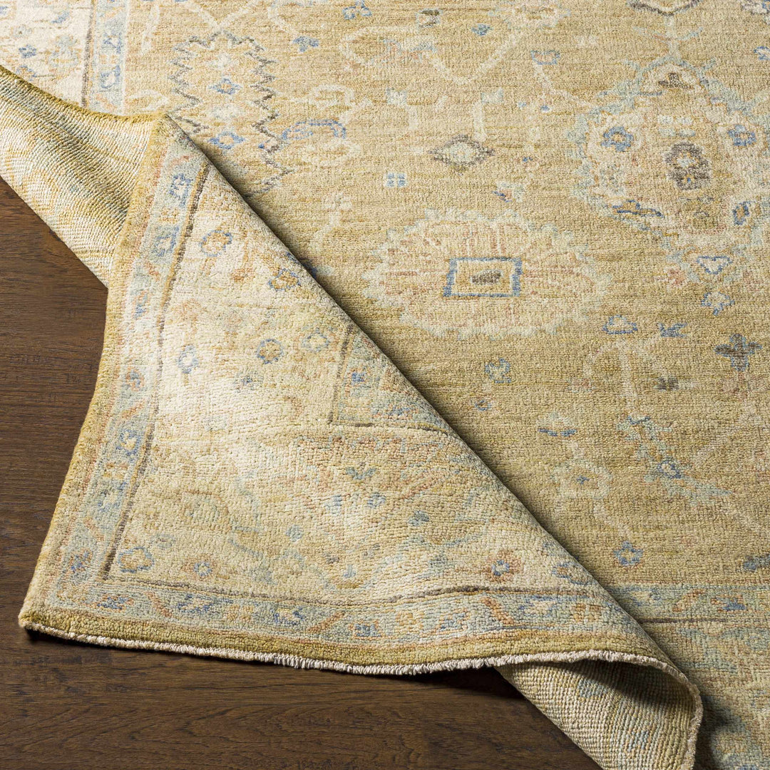 Karalee Beige Traditional Oushak Design Hand Knotted Area Rug