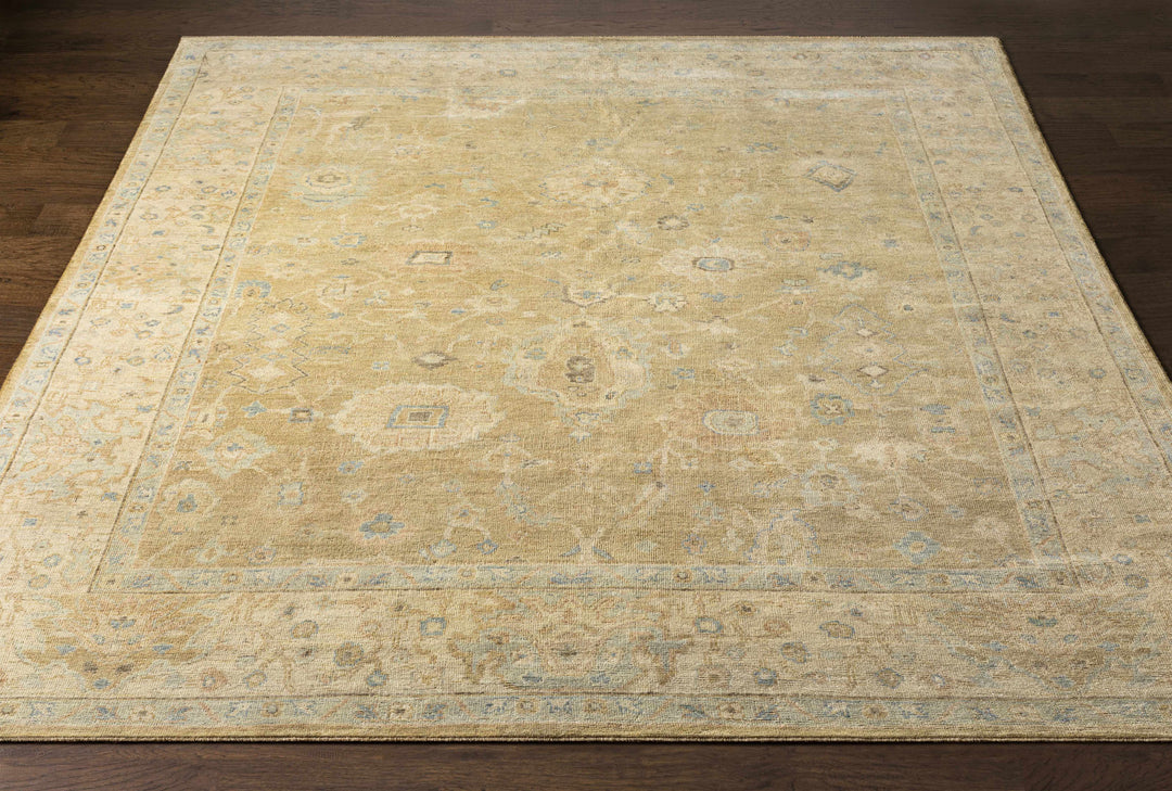 Karalee Beige Traditional Oushak Design Hand Knotted Area Rug