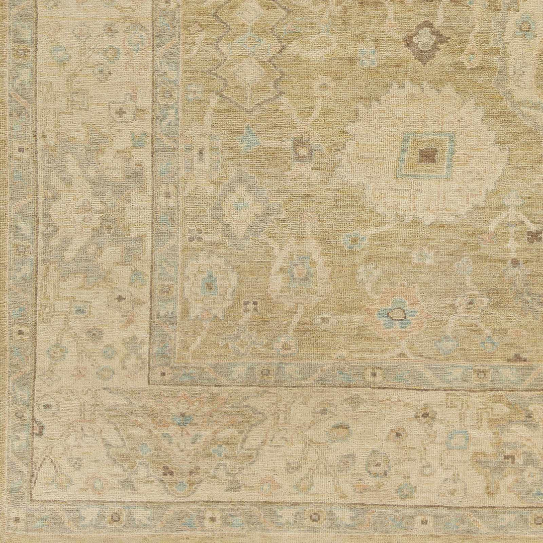 Karalee Beige Traditional Oushak Design Hand Knotted Area Rug