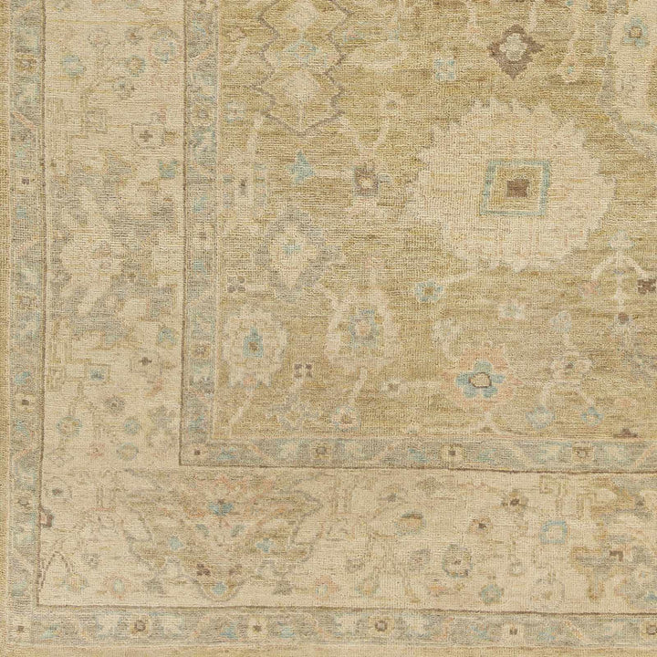 Karalee Beige Traditional Oushak Design Hand Knotted Area Rug