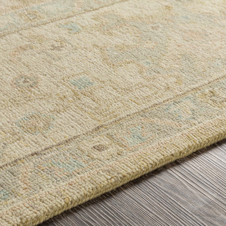 Karalee Beige Traditional Oushak Design Hand Knotted Area Rug