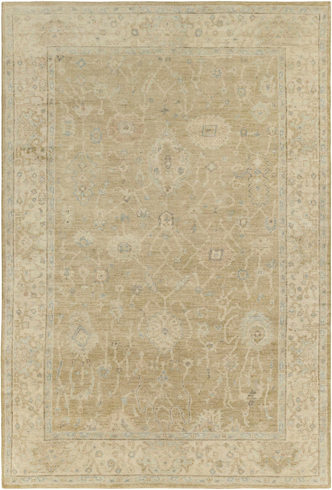 Karalee Beige Traditional Oushak Design Hand Knotted Area Rug - The Rug Decor