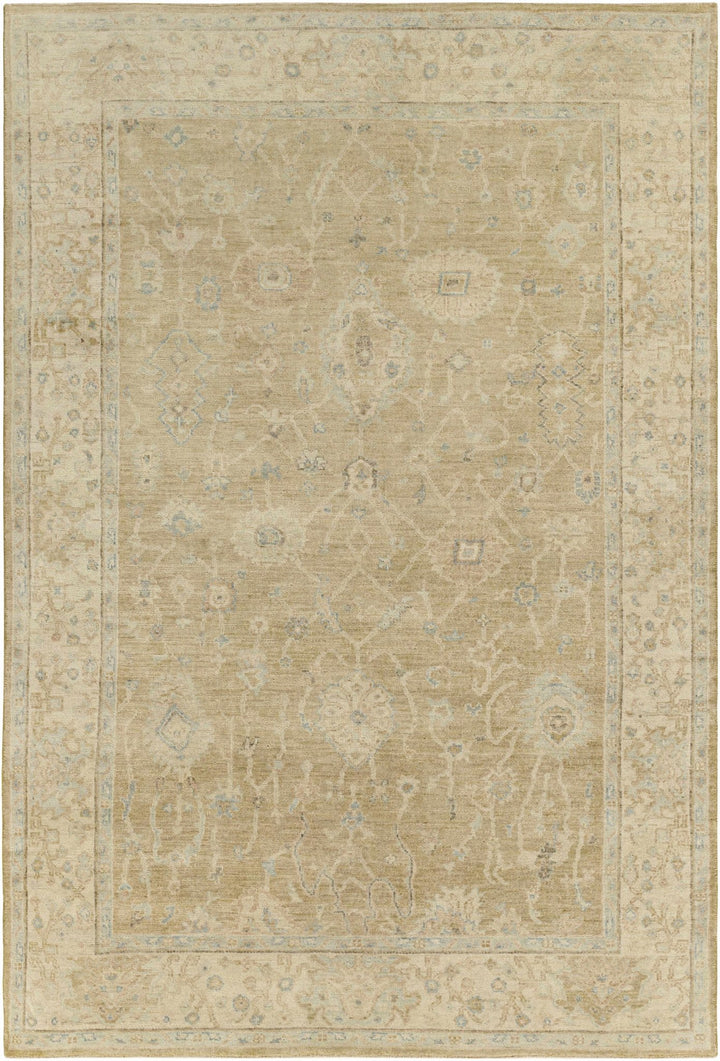 Karalee Beige Traditional Oushak Design Hand Knotted Area Rug - The Rug Decor