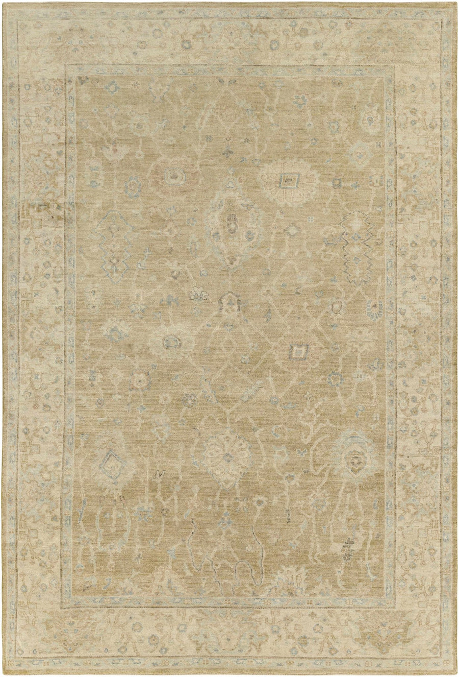 Karalee Beige Traditional Oushak Design Hand Knotted Area Rug - The Rug Decor