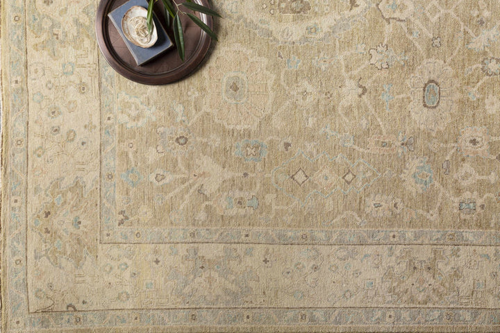 Karalee Beige Traditional Oushak Design Hand Knotted Area Rug - The Rug Decor