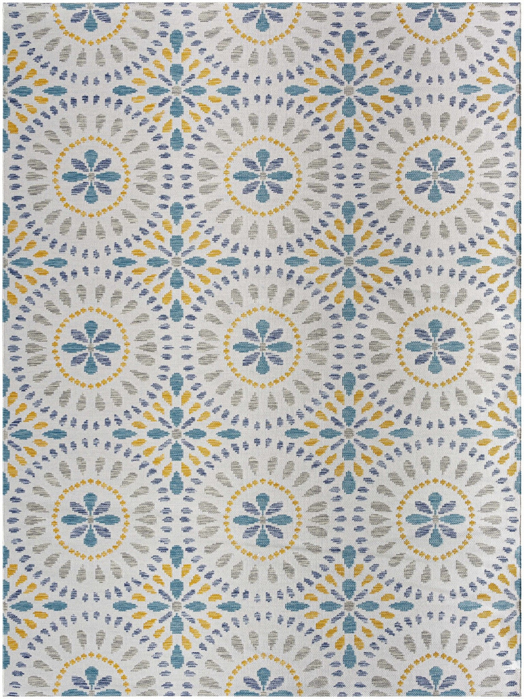 Karin Traditional Medallion Gray And Blue Rug - The Rug Decor