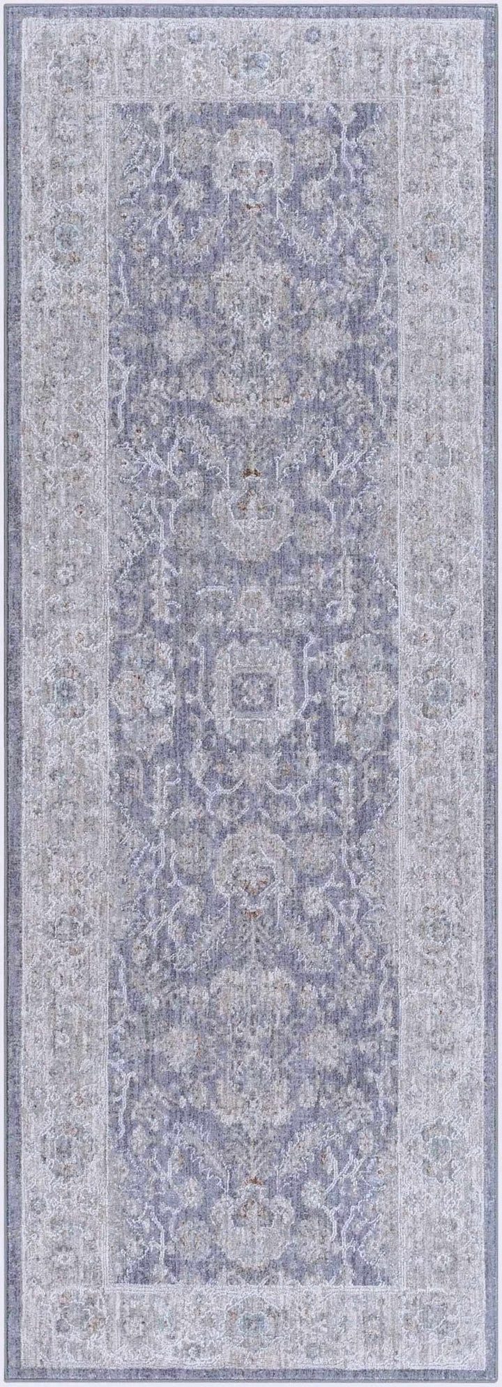 Karuah Traditional Medallion Design Gray And Purple Area Rug - The Rug Decor