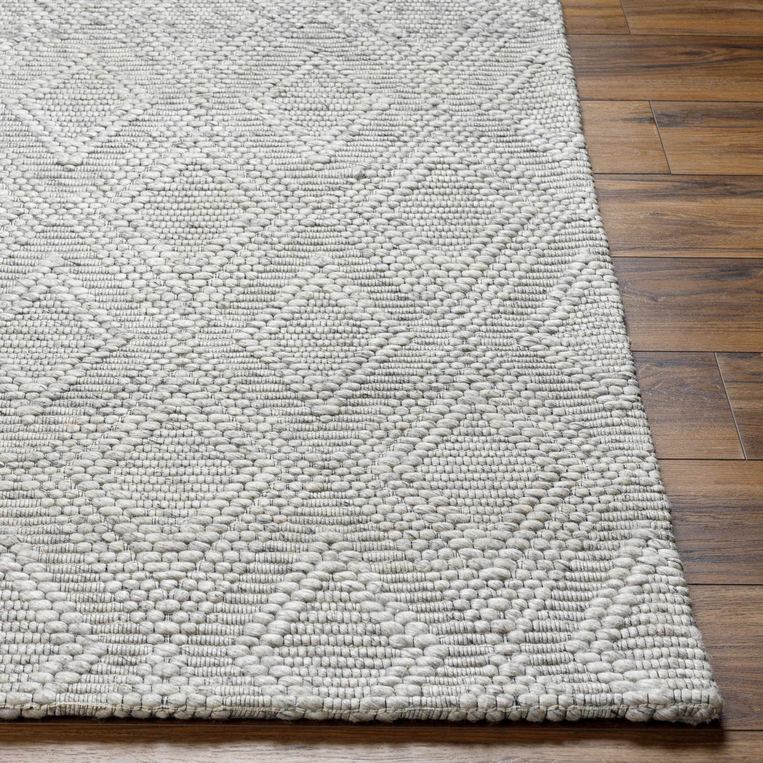 Kasib Contemporary Geometrical Gray Hand Woven Area Rug - The Rug Decor