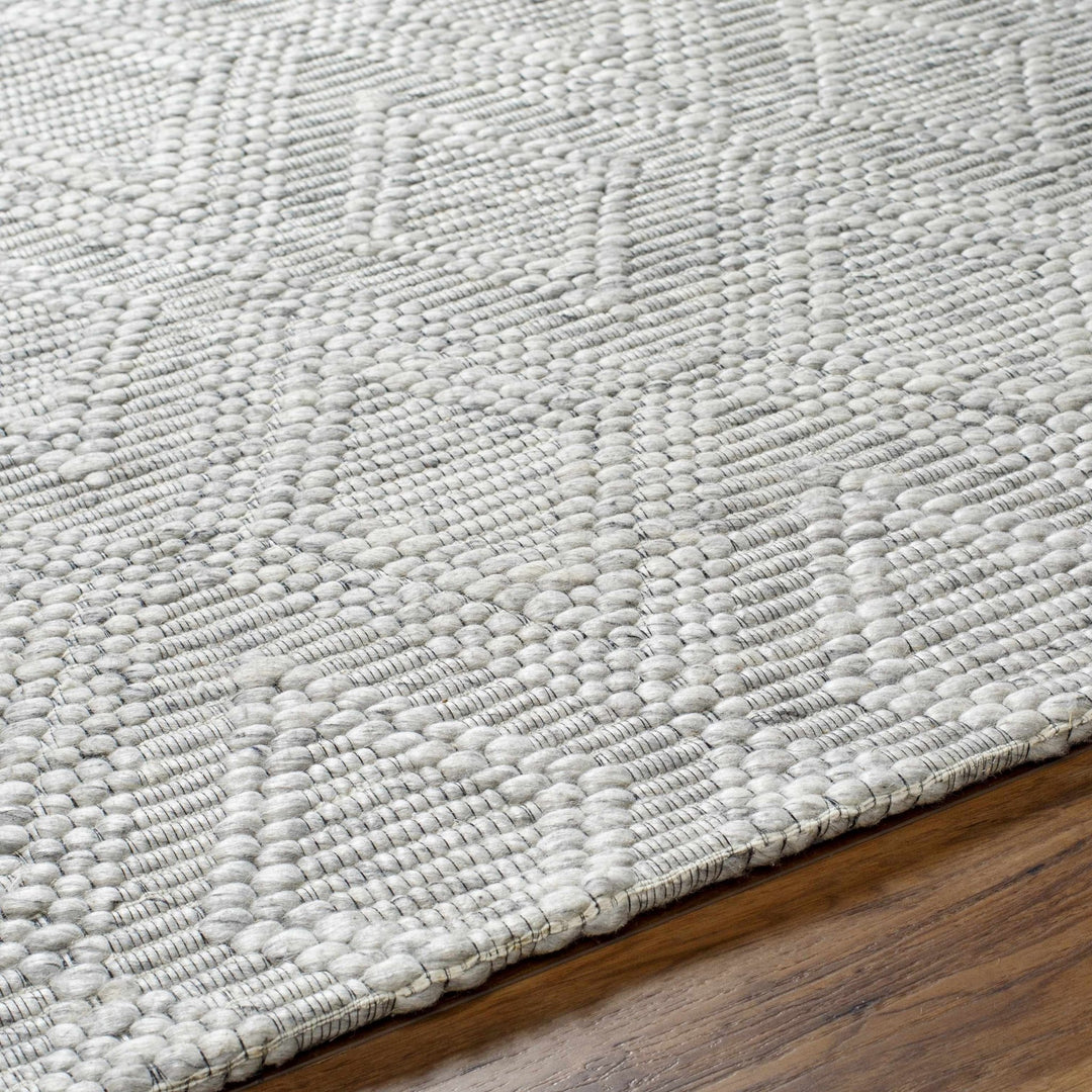 Kasib Contemporary Geometrical Gray Hand Woven Area Rug - The Rug Decor