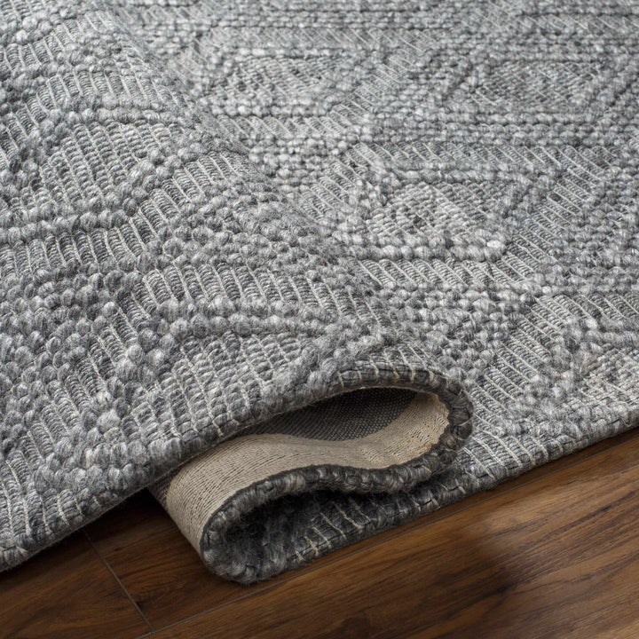 Kasib Dark Gray Traditional Style Hand Woven Wool Area Rug - The Rug Decor