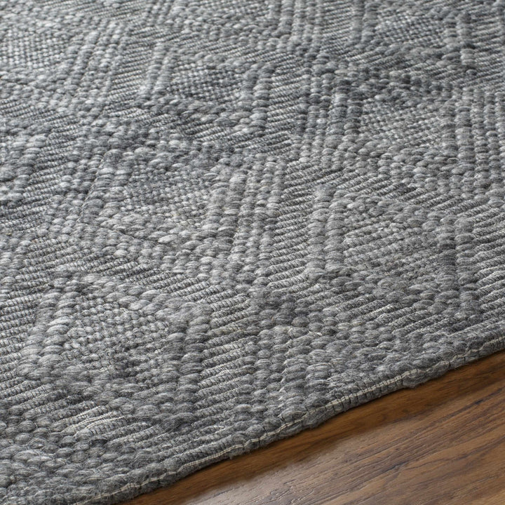 Kasib Dark Gray Traditional Style Hand Woven Wool Area Rug - The Rug Decor