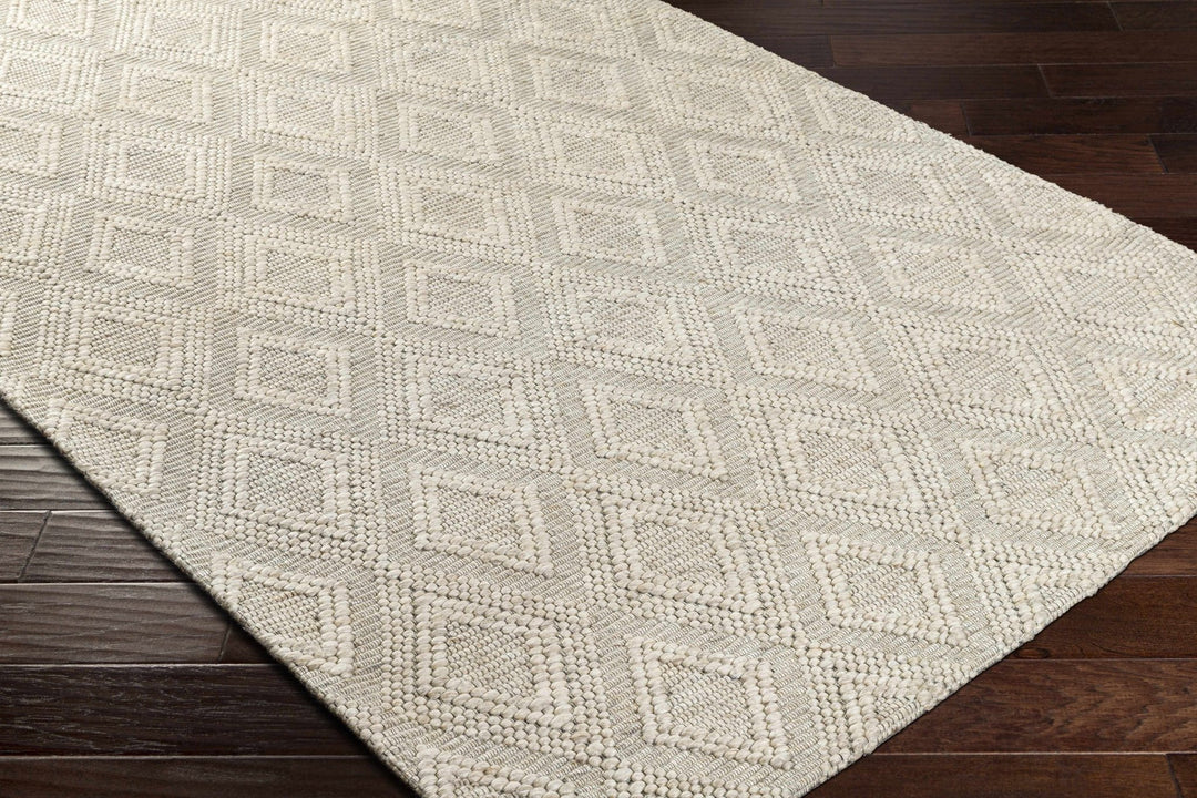 Kasib Modern Geometrical Ivory Hand Woven Rug - The Rug Decor