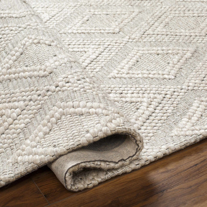 Kasib Modern Geometrical Ivory Hand Woven Rug - The Rug Decor