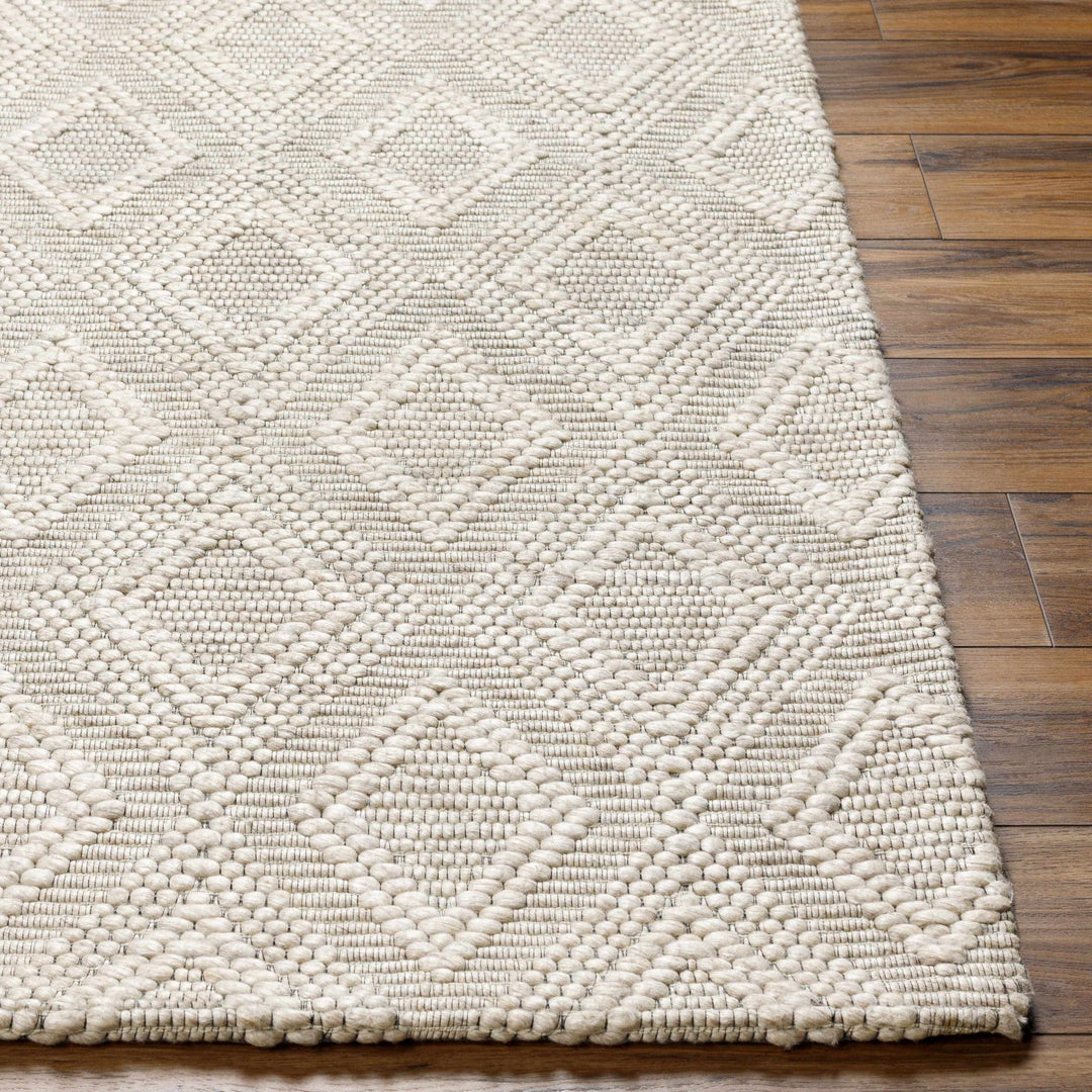 Kasib Modern Geometrical Ivory Hand Woven Rug - The Rug Decor