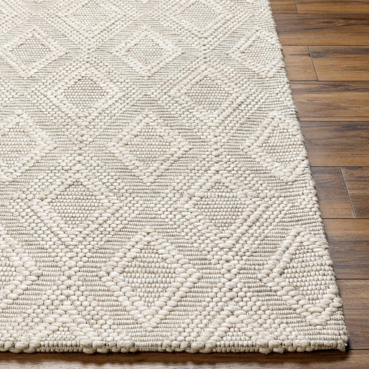 Kasib Modern Geometrical Ivory Hand Woven Rug - The Rug Decor