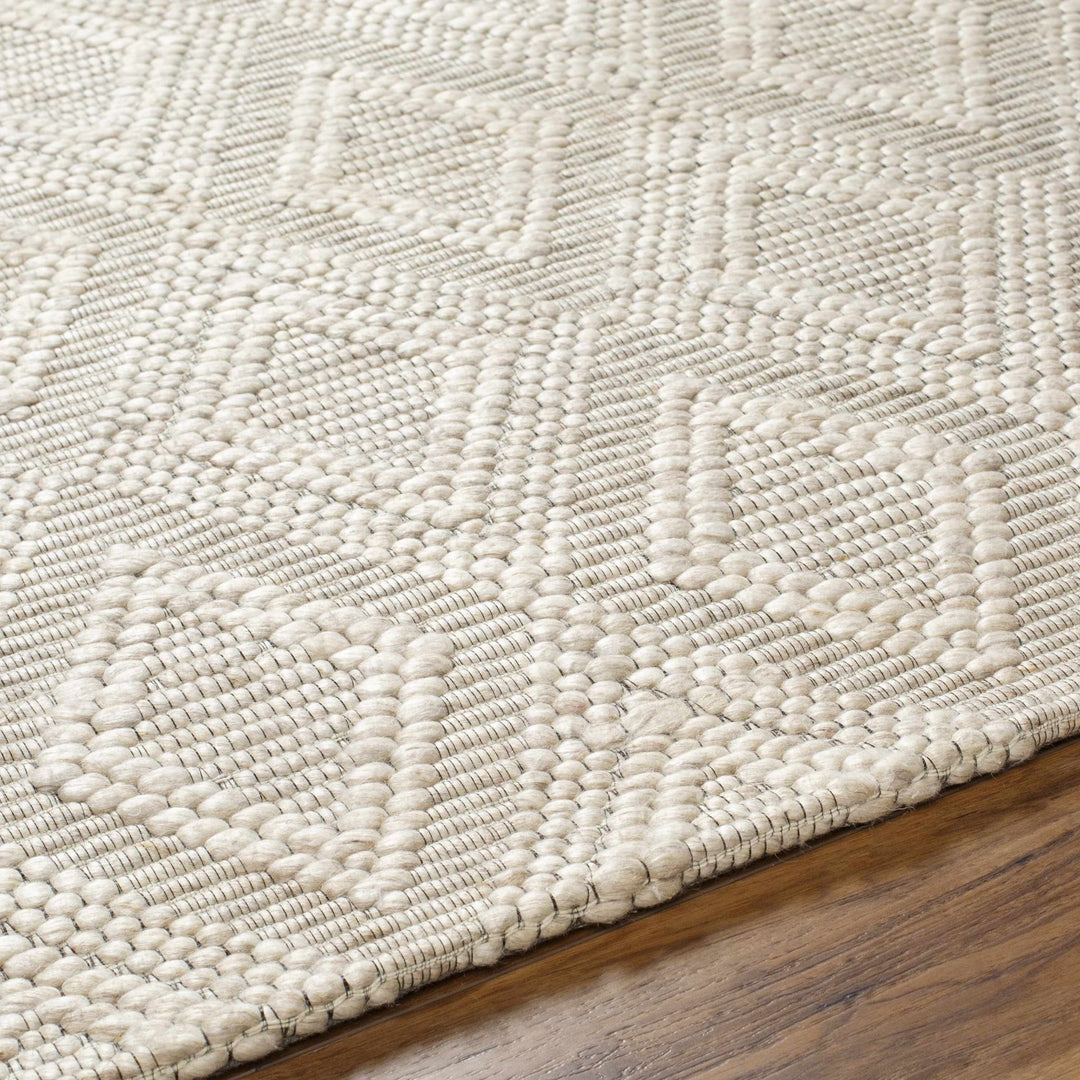 Kasib Modern Geometrical Ivory Hand Woven Rug - The Rug Decor