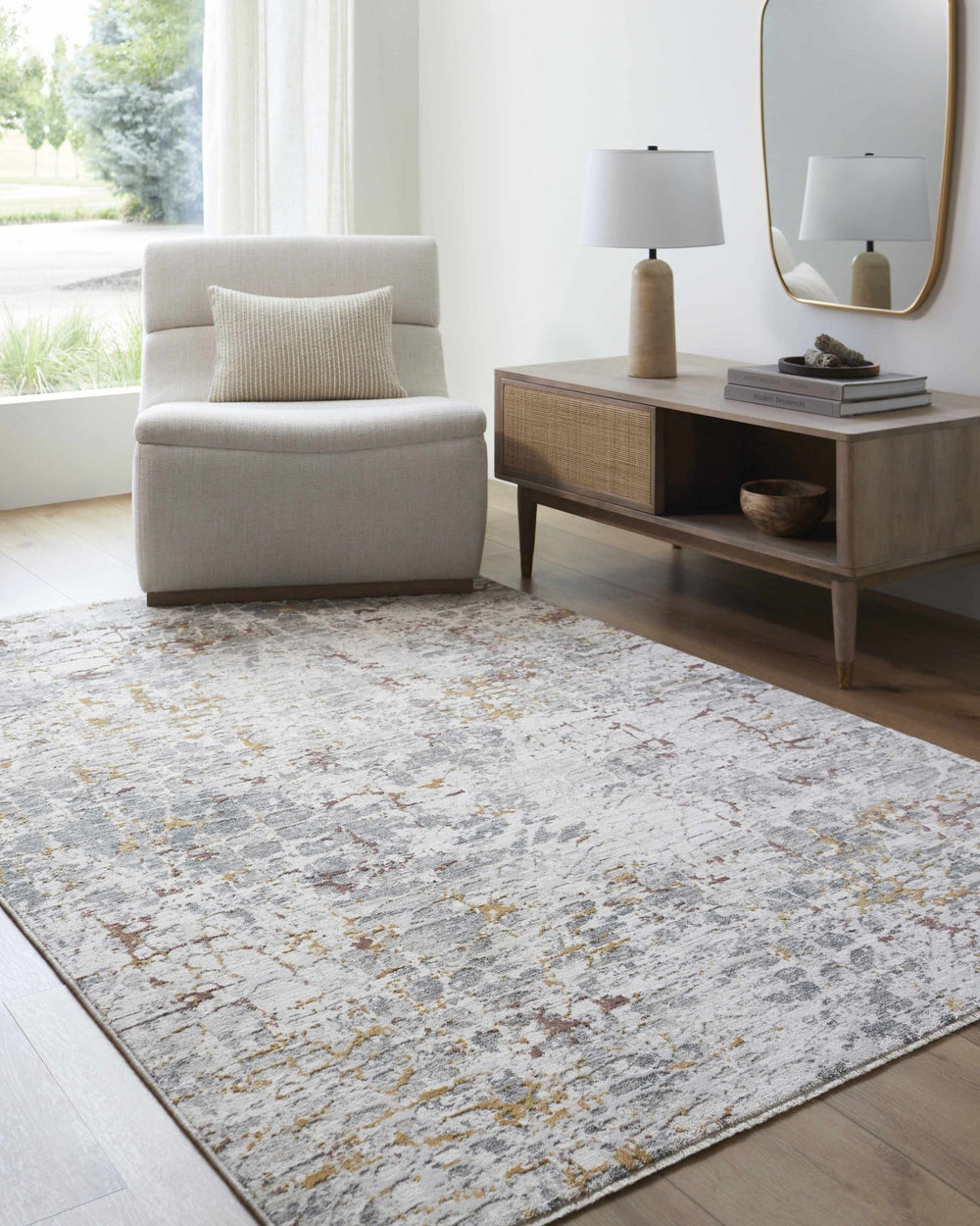 Kasim Gray Contemporary Abstract Design Rug - The Rug Decor