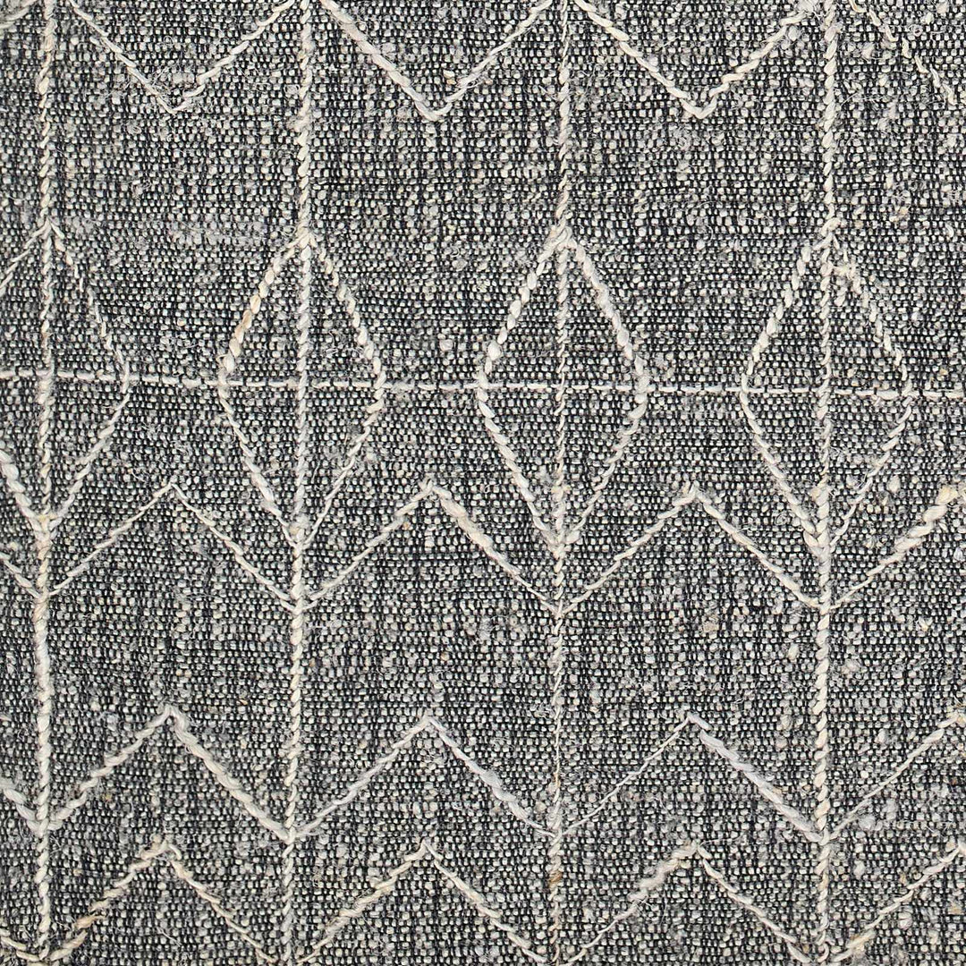 Kate Modern Geometric Design Black Hand Woven Wool Area Rug