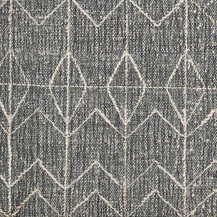 Kate Modern Geometric Design Black Hand Woven Wool Area Rug