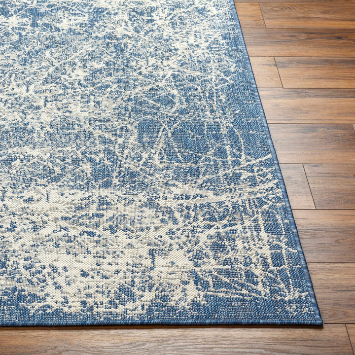 Katz Contemporary Abstract Blue Outdoor Area Rug - The Rug Decor
