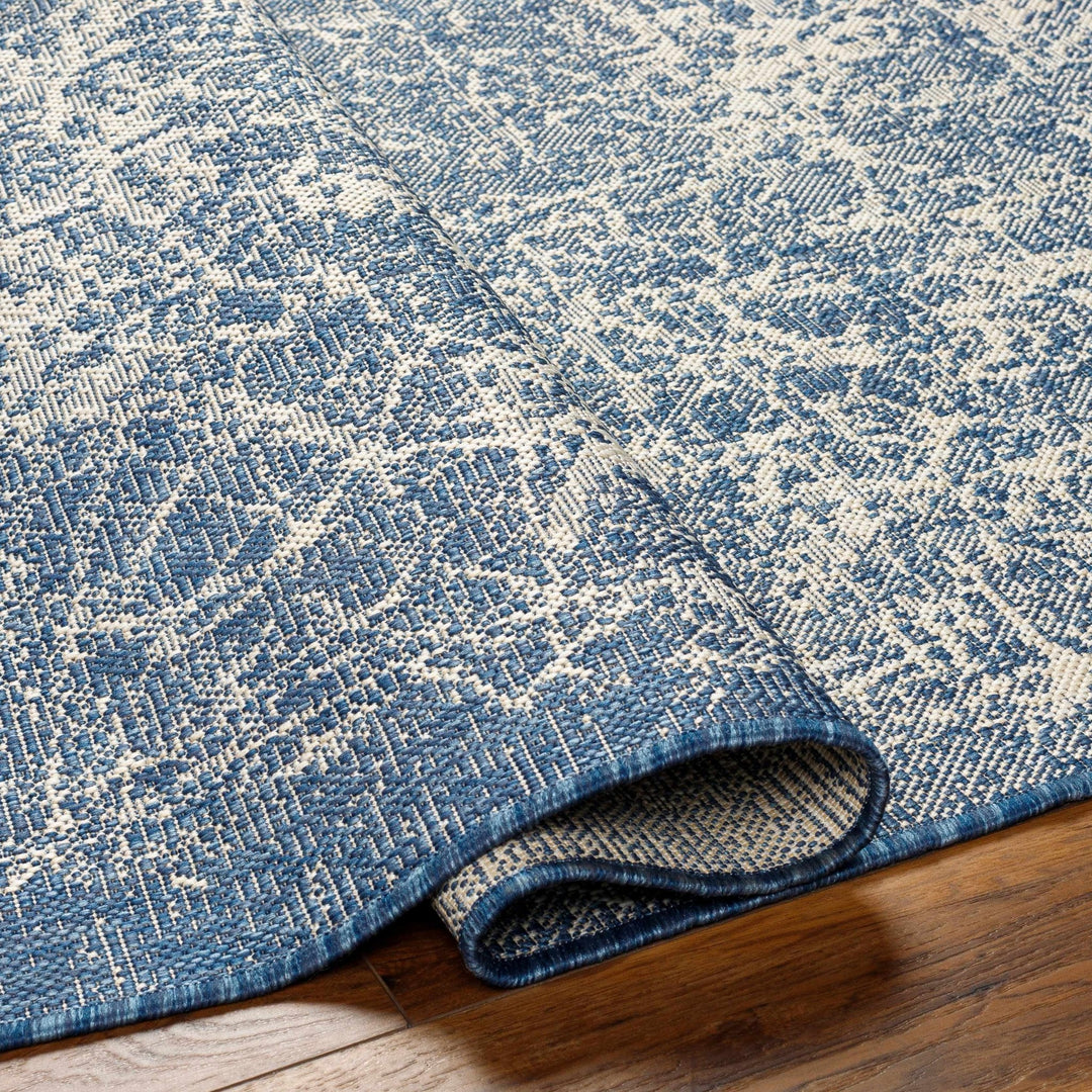 Katz Contemporary Abstract Blue Outdoor Area Rug - The Rug Decor