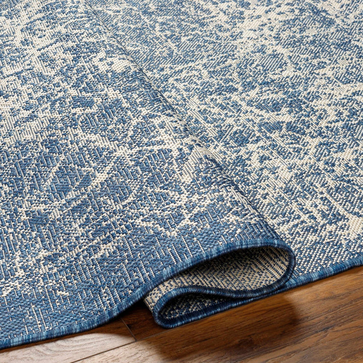 Katz Contemporary Abstract Blue Outdoor Area Rug - The Rug Decor