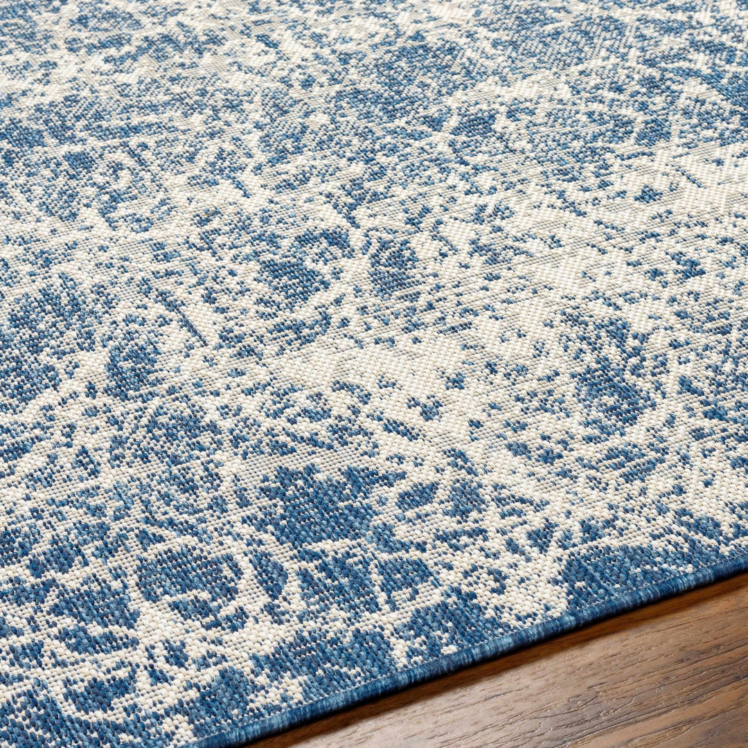Katz Contemporary Abstract Blue Outdoor Area Rug - The Rug Decor