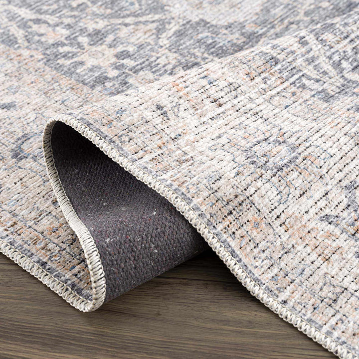 Kayin Traditional Style Gray And Beige Washable Rug - The Rug Decor