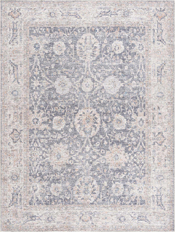 Kayin Traditional Style Gray And Beige Washable Rug - The Rug Decor