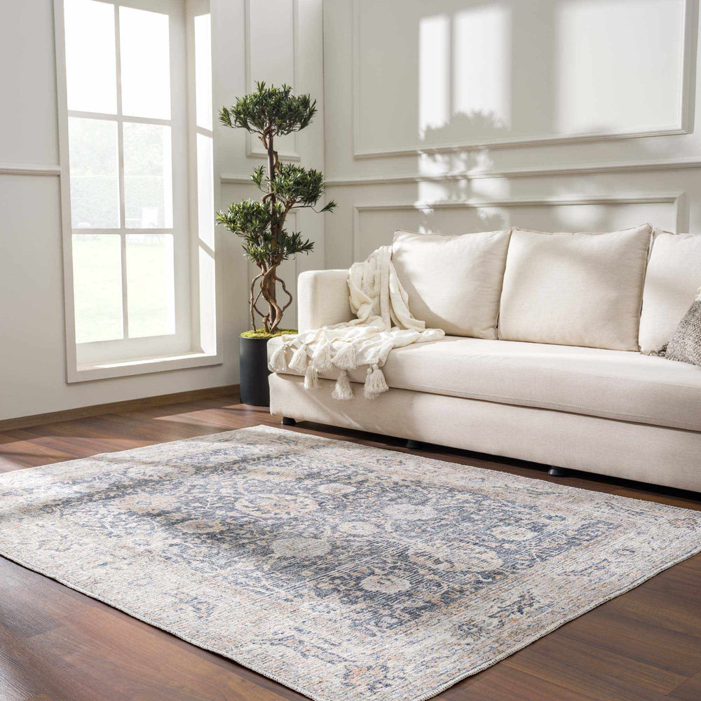 Kayin Traditional Style Gray And Beige Washable Rug - The Rug Decor