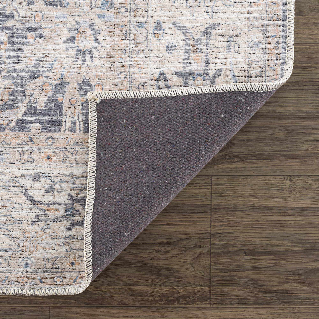 Kayin Traditional Style Gray And Beige Washable Rug - The Rug Decor