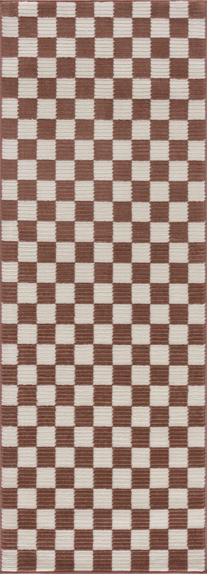 Kaysar Brown Modern Checkered Pattern Washable Area Rug - The Rug Decor