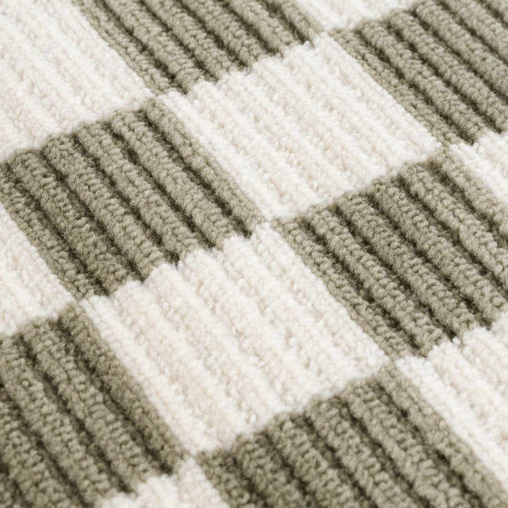 Kaysar Green Modern Checkered Pattern Washable Area Rug - The Rug Decor
