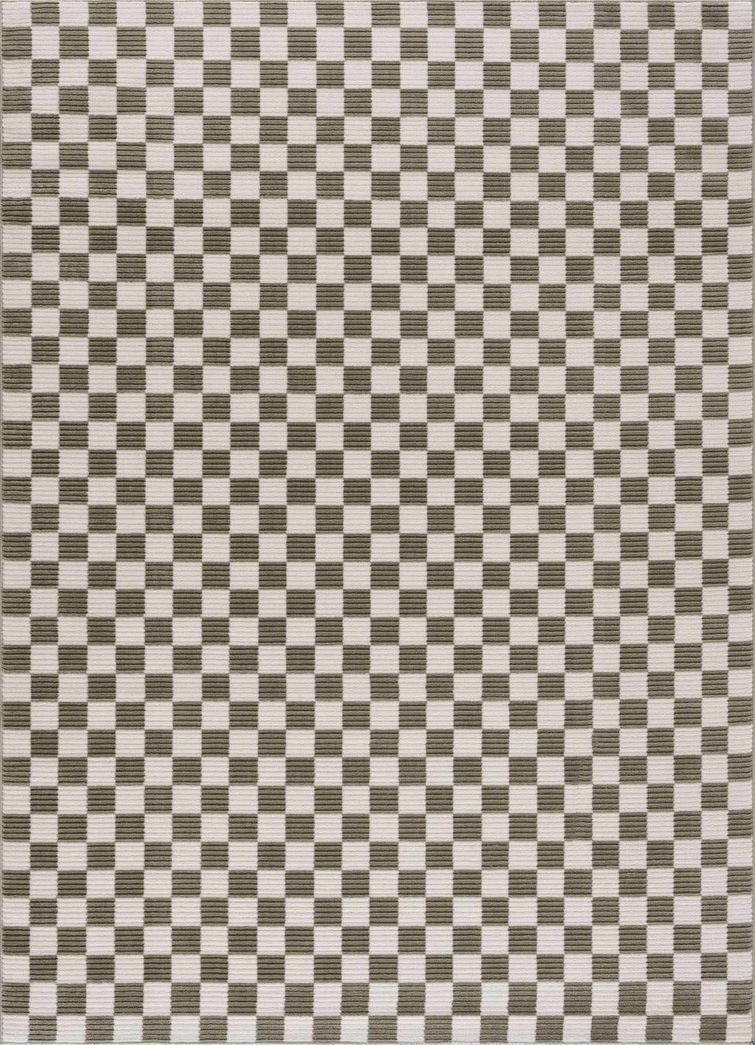 Kaysar Green Modern Checkered Pattern Washable Area Rug - The Rug Decor