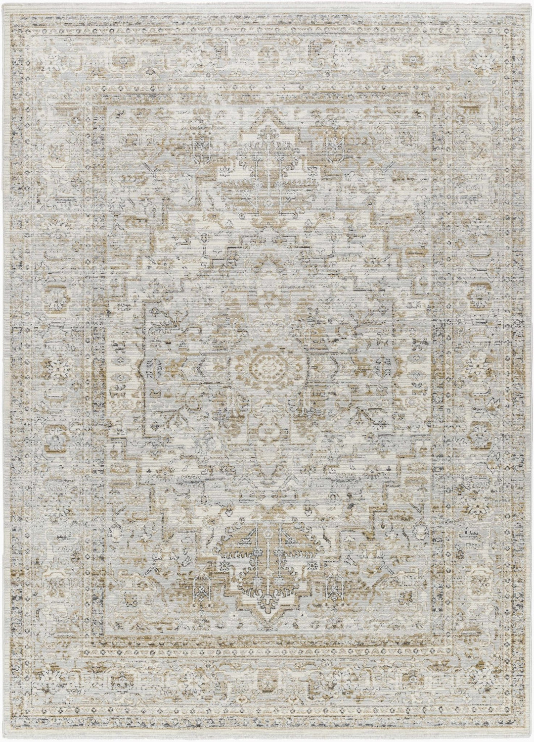Kazou Gray And Beige Traditional Style Rug - The Rug Decor