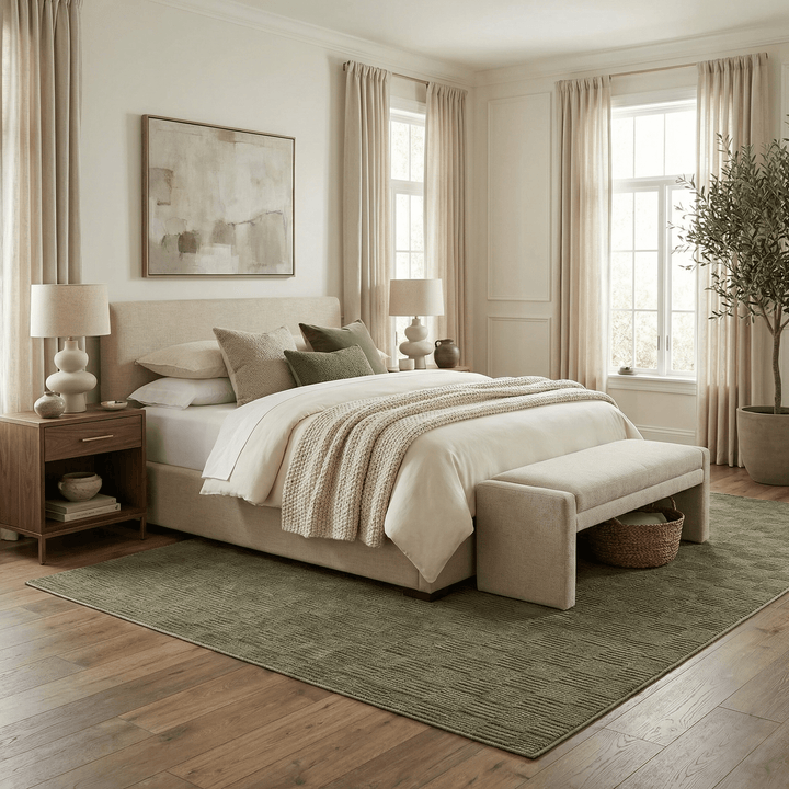 Kazuma Green Contemporary Style Washable Area Rug - The Rug Decor