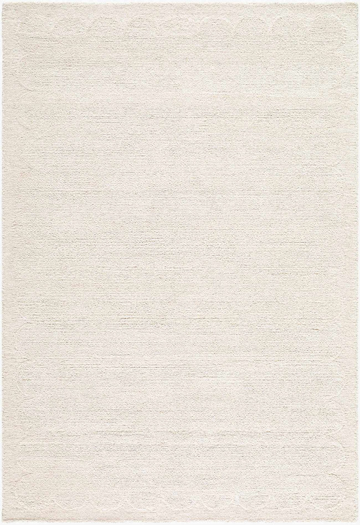 Kazuto Modern Solid Design Ivory Hand Tufted Wool Area Rug - The Rug Decor