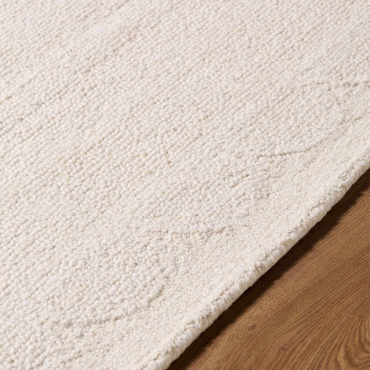 Kazuto Modern Solid Design Ivory Hand Tufted Wool Area Rug - The Rug Decor