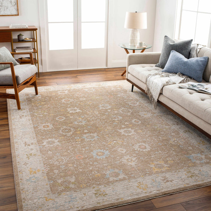 Keao Traditional Oushak Brown And Beige Rug - The Rug Decor