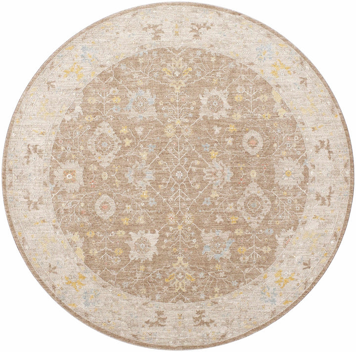Keao Traditional Oushak Brown And Beige Rug - The Rug Decor