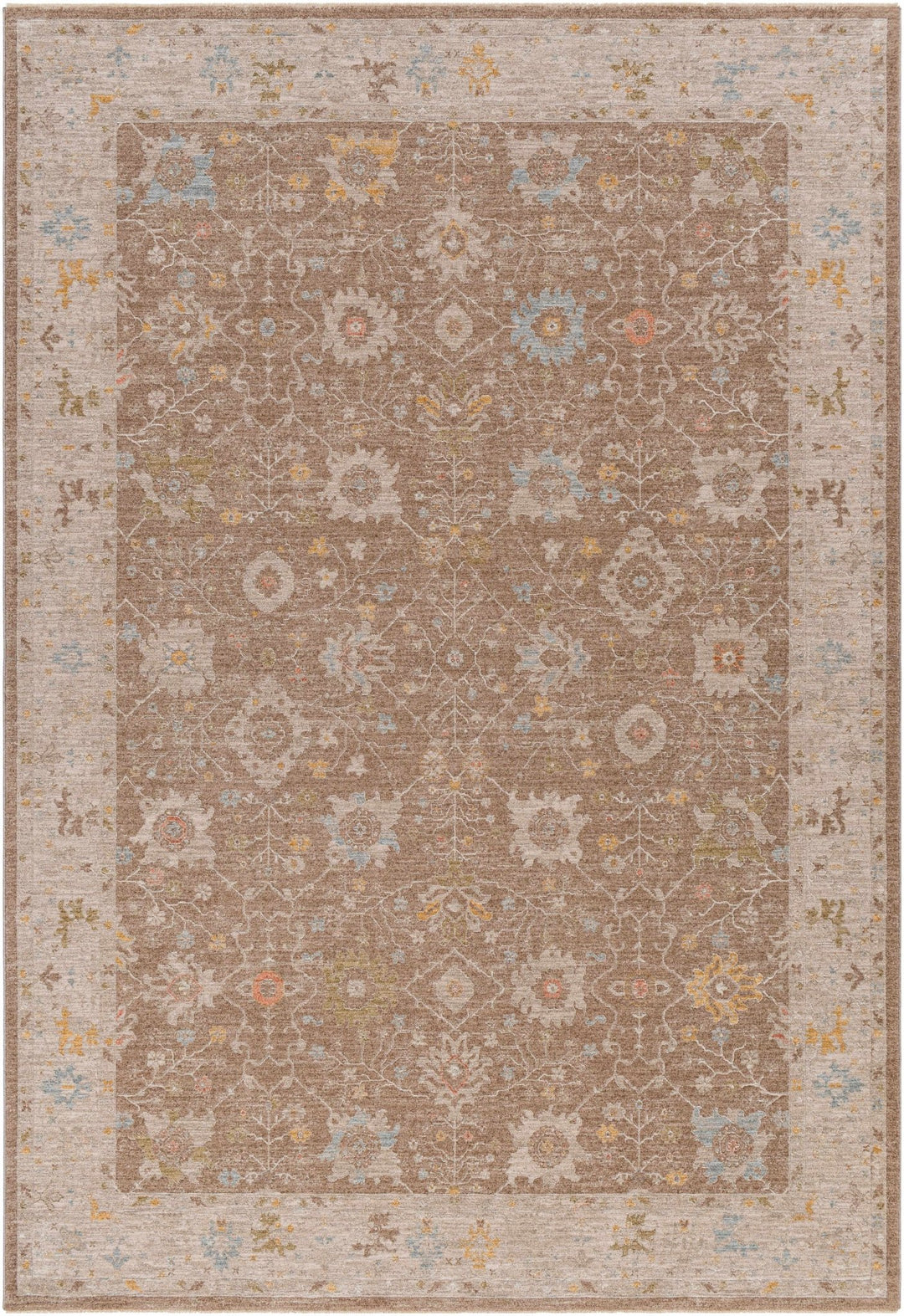 Keao Traditional Oushak Brown And Beige Rug - The Rug Decor