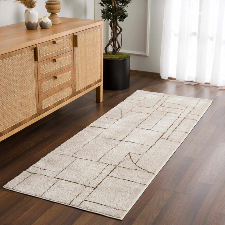 Keats Contemporary Geometrical Design Beige Rug - The Rug Decor