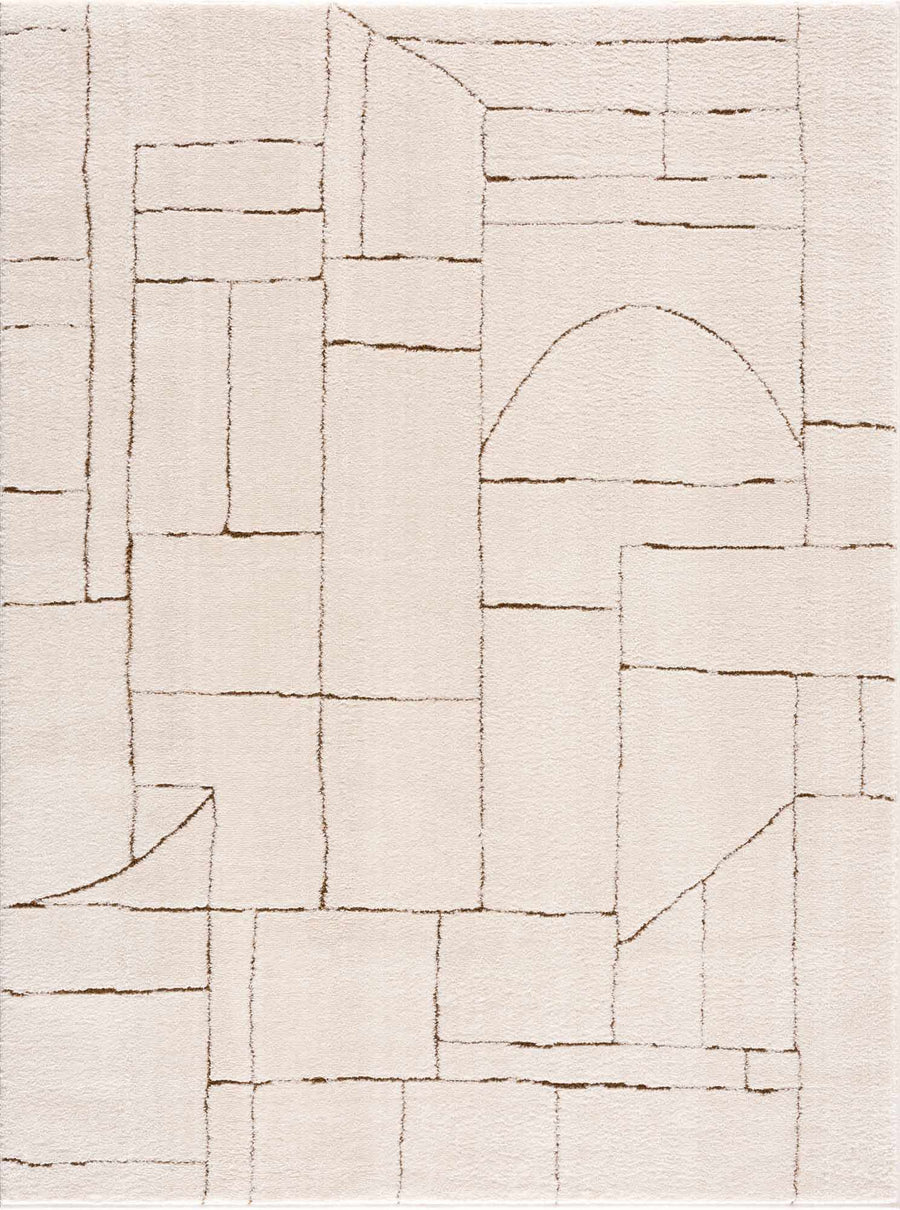 Keats Contemporary Geometrical Design Beige Rug - The Rug Decor