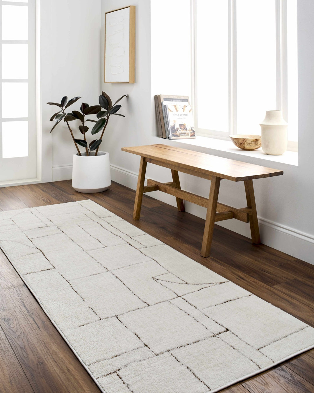Keats Contemporary Geometrical Design Beige Rug - The Rug Decor