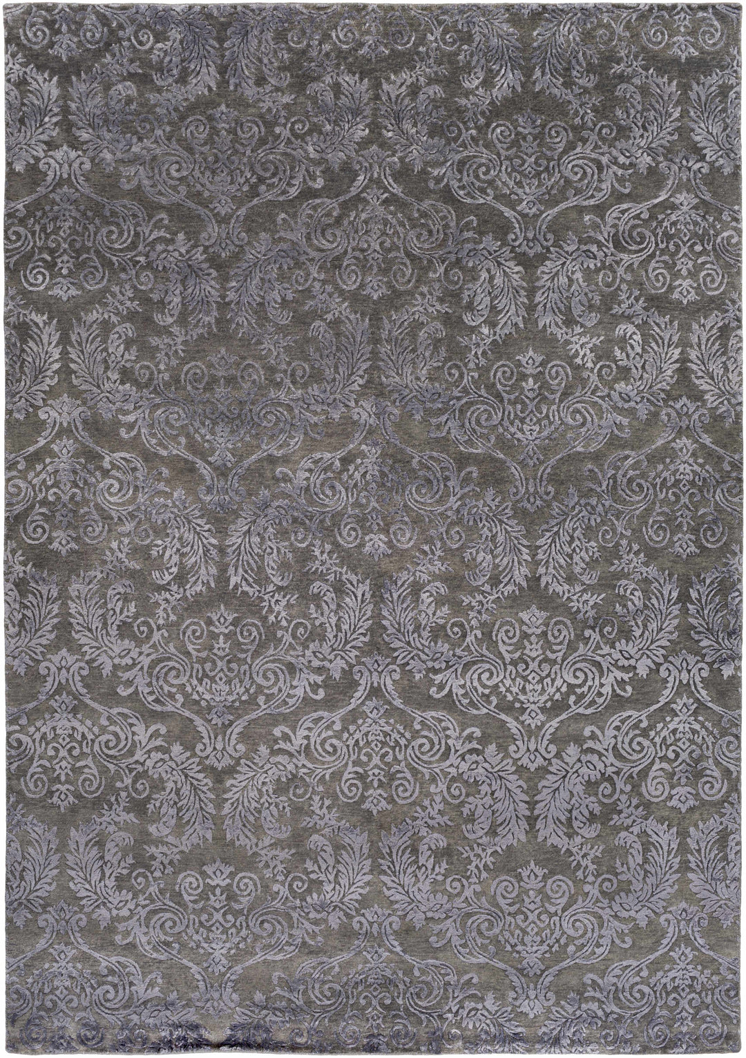 Kechi Contemporary Style Charcoal And Gray Hand Knotted Area Rug