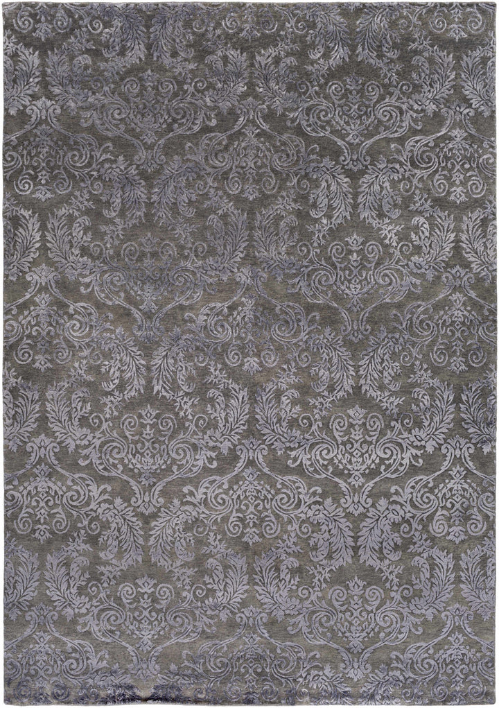 Kechi Contemporary Style Charcoal And Gray Hand Knotted Area Rug