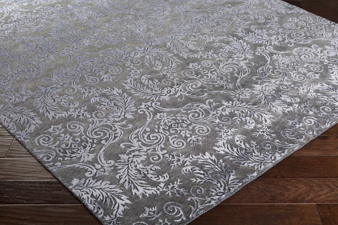 Kechi Contemporary Style Charcoal And Gray Hand Knotted Area Rug