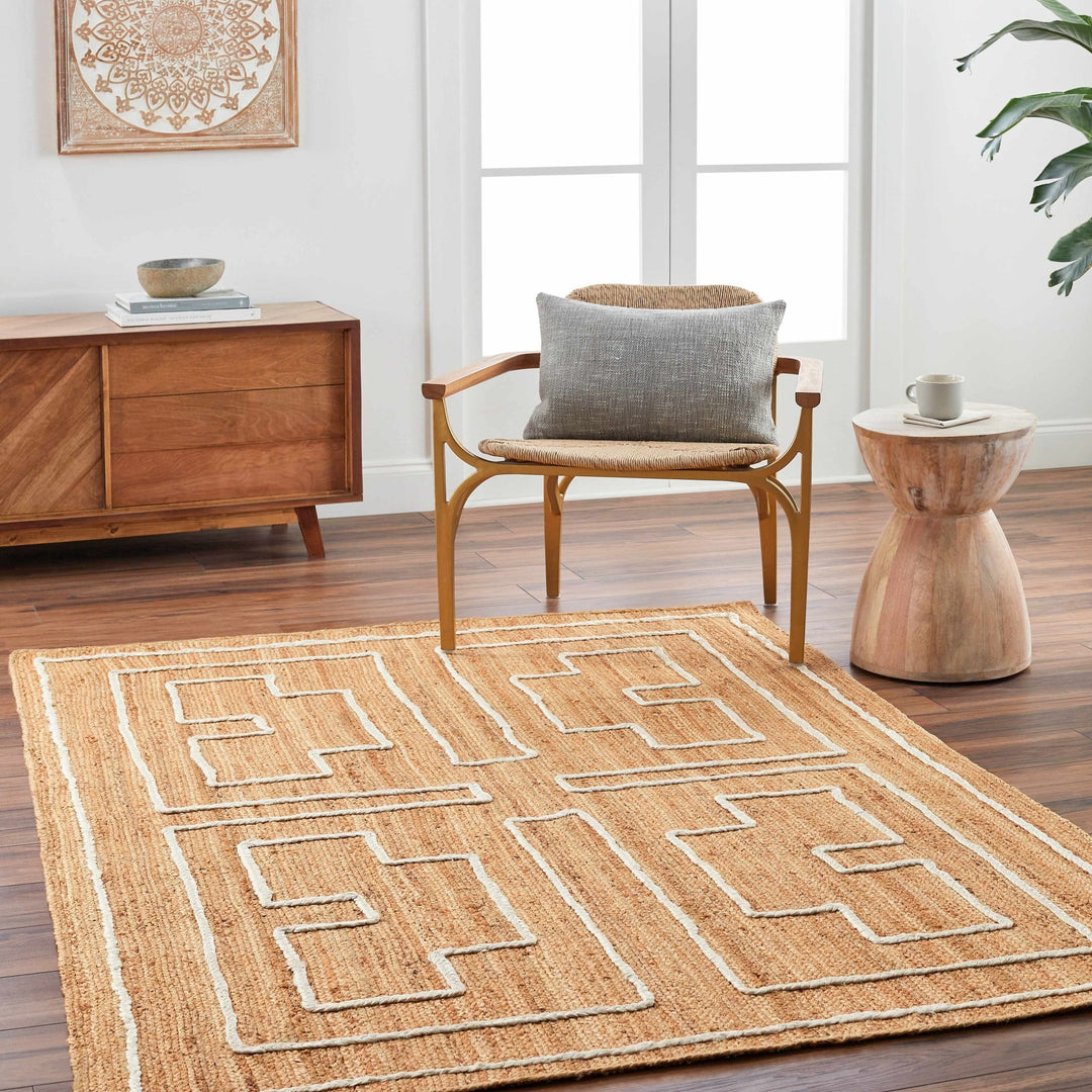 Kees Contemporary Tan And Ivory Area Rug - The Rug Decor