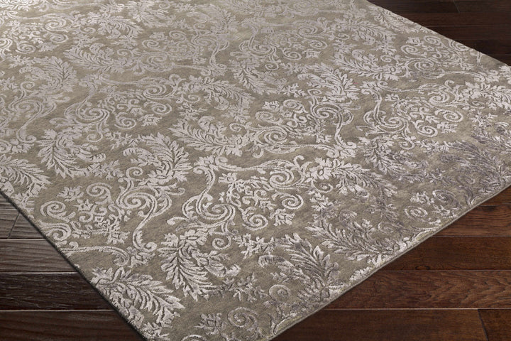 Keiser Taupe And Ivory Traditional Style Hand Knotted Area Rug